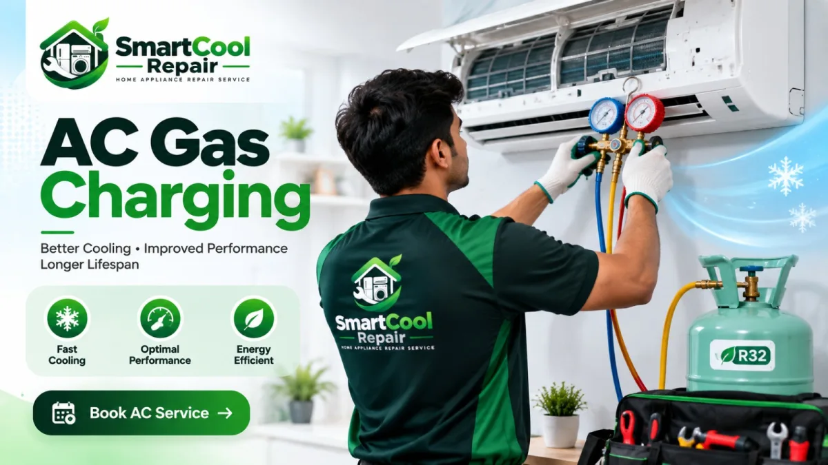 Technician checking AC refrigerant levels